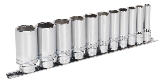 Sealey Imperial Socket Set 11pc 3/8"Sq Drive Deep Lock On 6pt AK2743