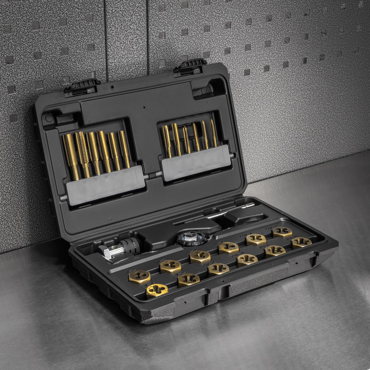 Sealey Hexagonal Tap & Die Set 26pc SAE Imperial Titanium Coated AK3026IMP