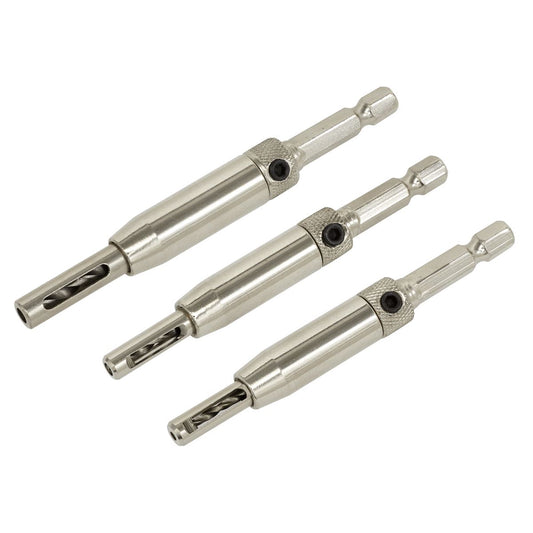 Sealey Self-Centring Chamfered Hinge Drill Set 3pc AK3HD
