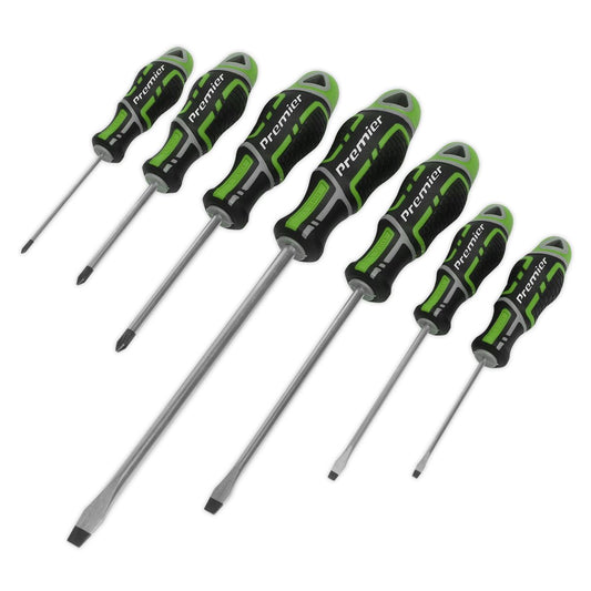 Sealey Screwdriver Set 7pc GripMAX&reg; - Hi-Vis Green AK4321HV