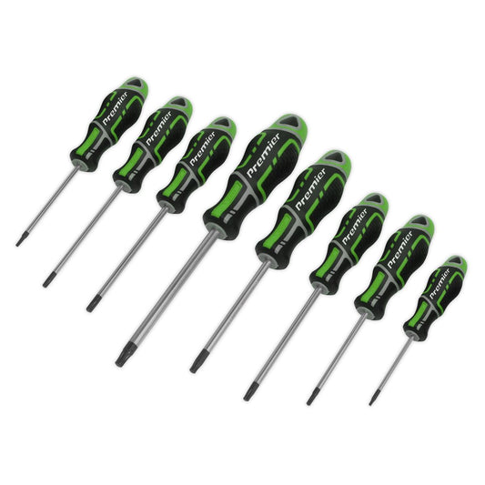 Sealey Screwdriver Set 8pc Security TRX-Star* GripMAX&reg; - Hi-Vis Green AK4323HV
