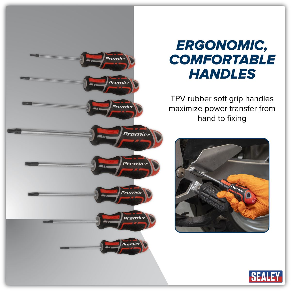 Sealey Screwdriver Set 8pc Security TRX-Star* GripMAX&reg; - Red AK4323