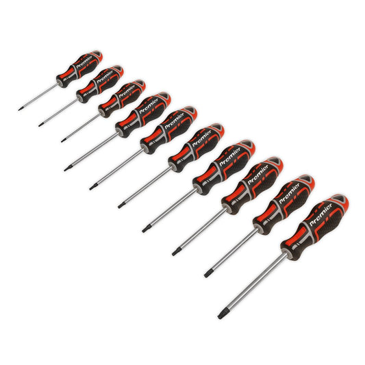 Sealey Screwdriver Set 10pc TRX-Star* GripMAX&reg; - Red AK4324