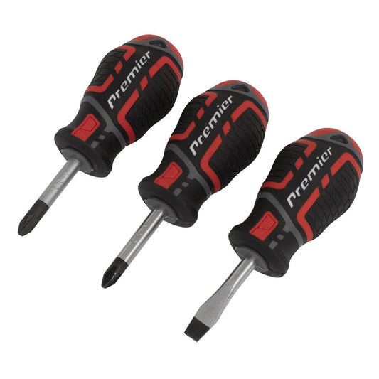 Sealey Screwdriver Set 3pc GripMAX&reg; Stubby AK4328
