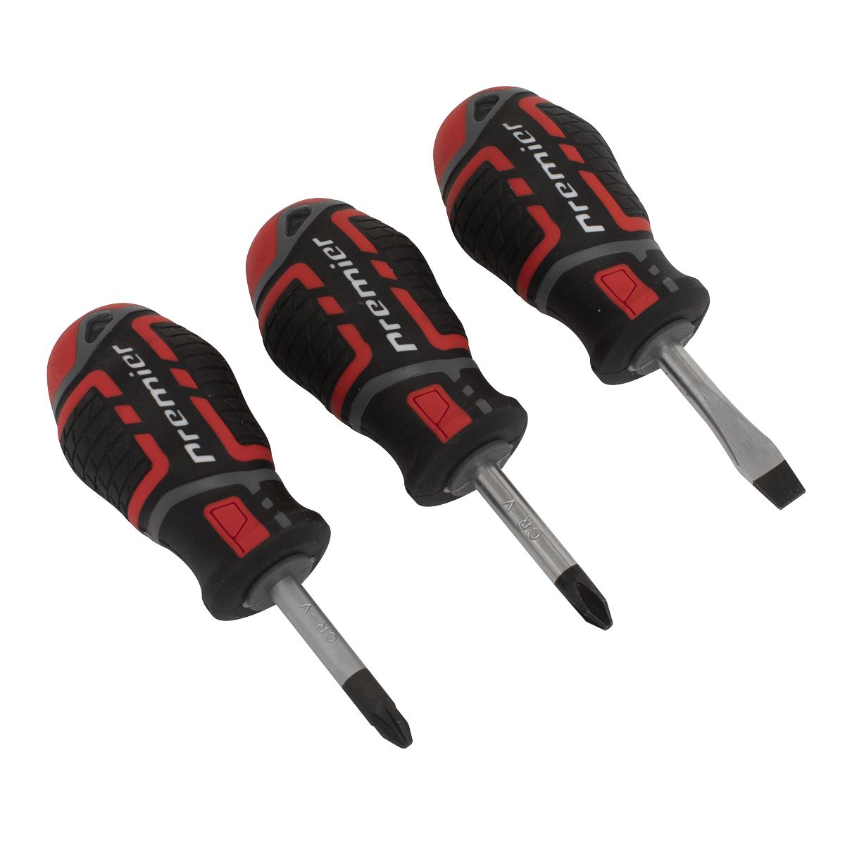 Sealey Screwdriver Set 3pc GripMAX&reg; Stubby AK4328