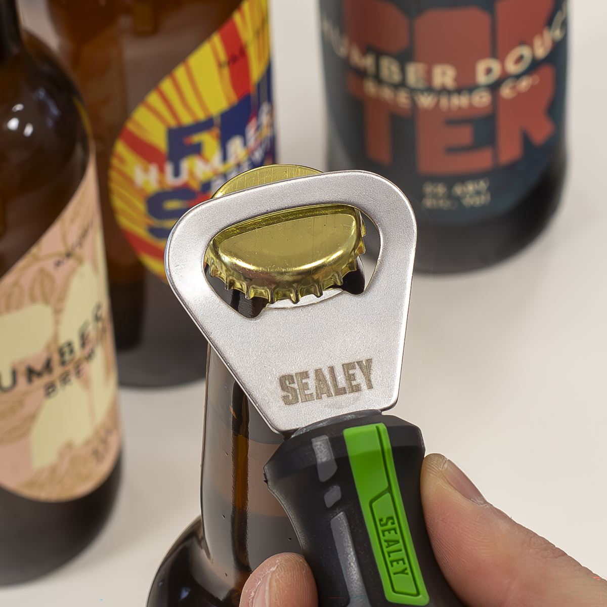 Sealey Bottle Opener GripMAX&reg; - Hi-Vis Green AK4368HV