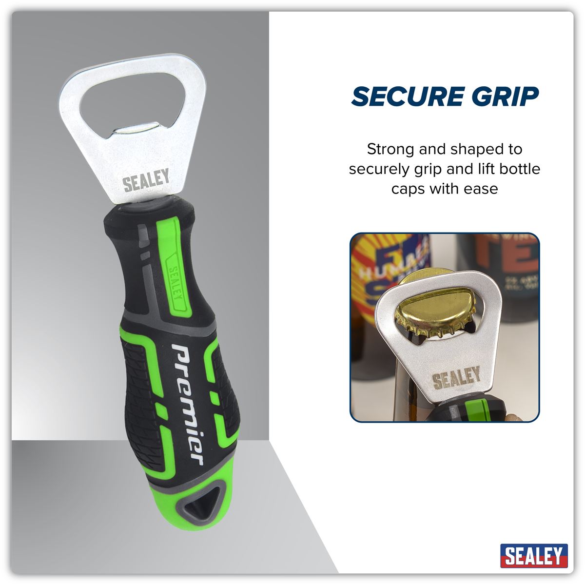 Sealey Bottle Opener GripMAX&reg; - Hi-Vis Green AK4368HV