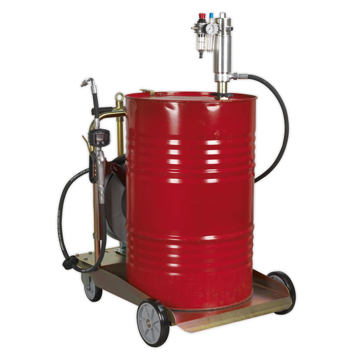 Sealey Oil Dispensing System Air Operated with 10m Retractable Hose Reel AK4562D