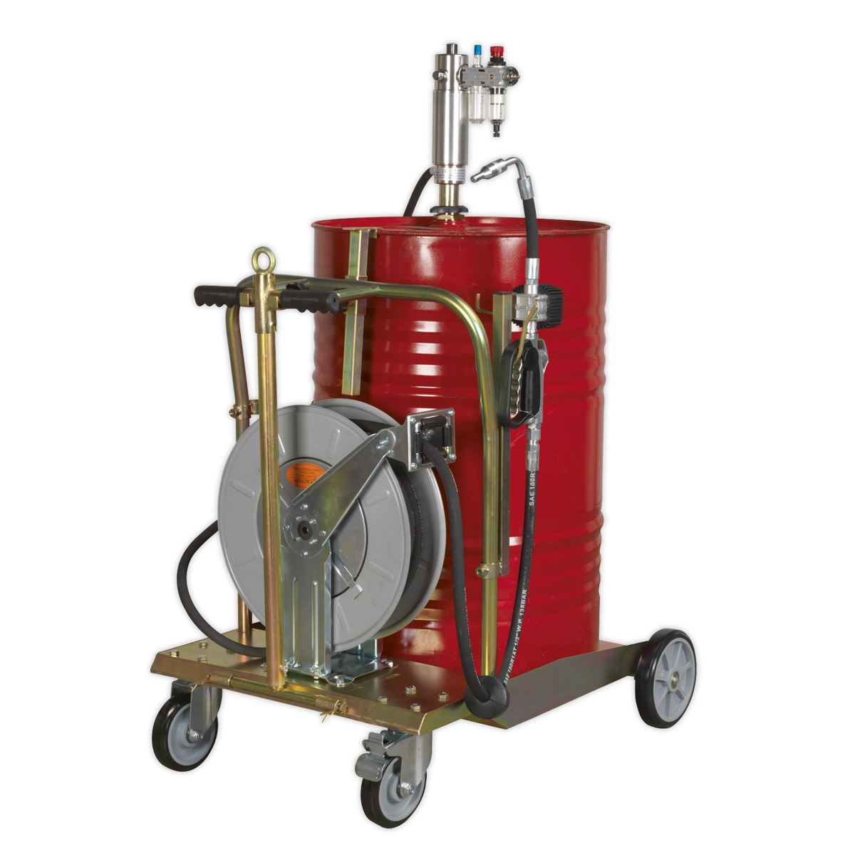 Sealey Oil Dispensing System Air Operated with 10m Retractable Hose Reel AK4562D