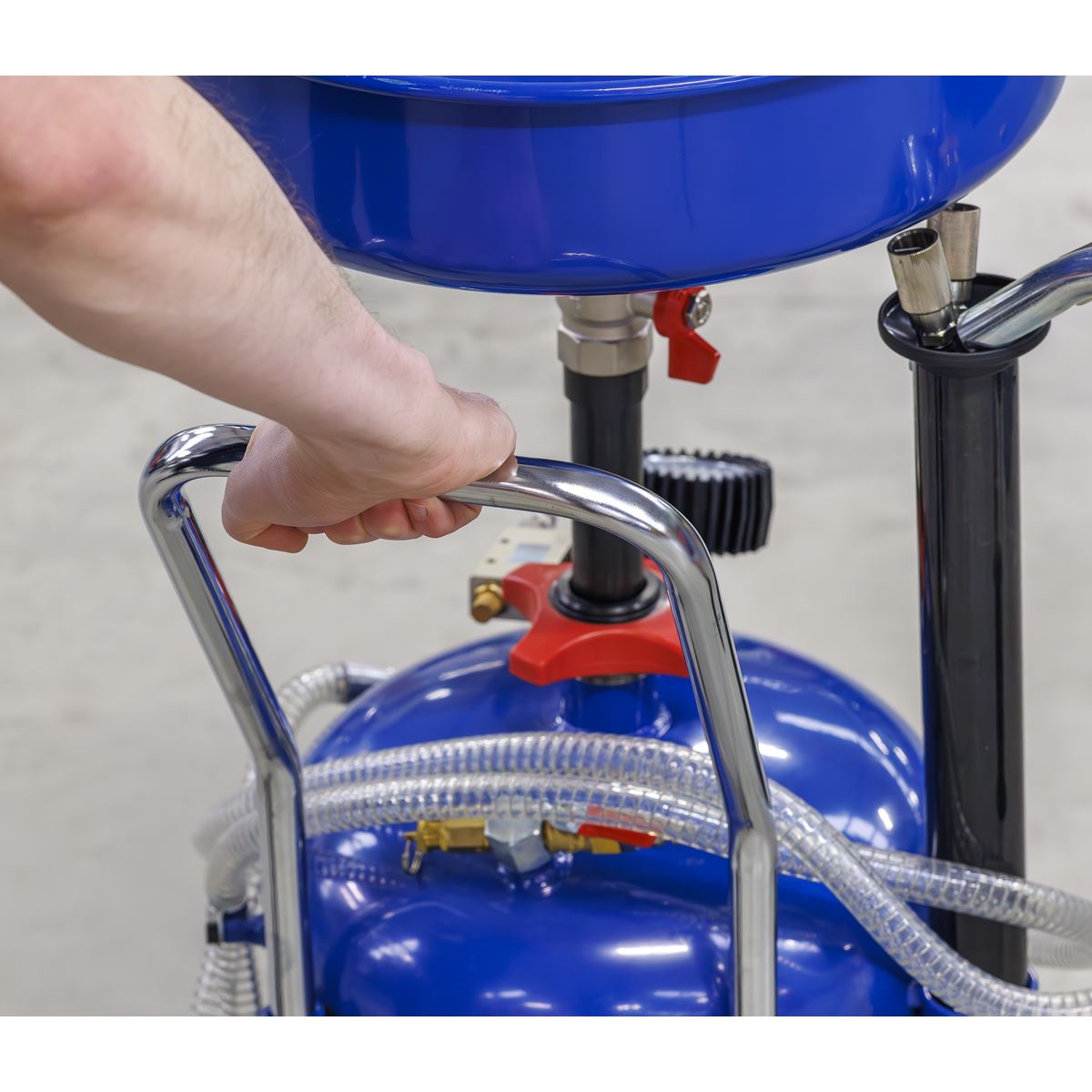 Sealey Mobile Oil Drainer with Probes 35L Air Discharge AK456DX