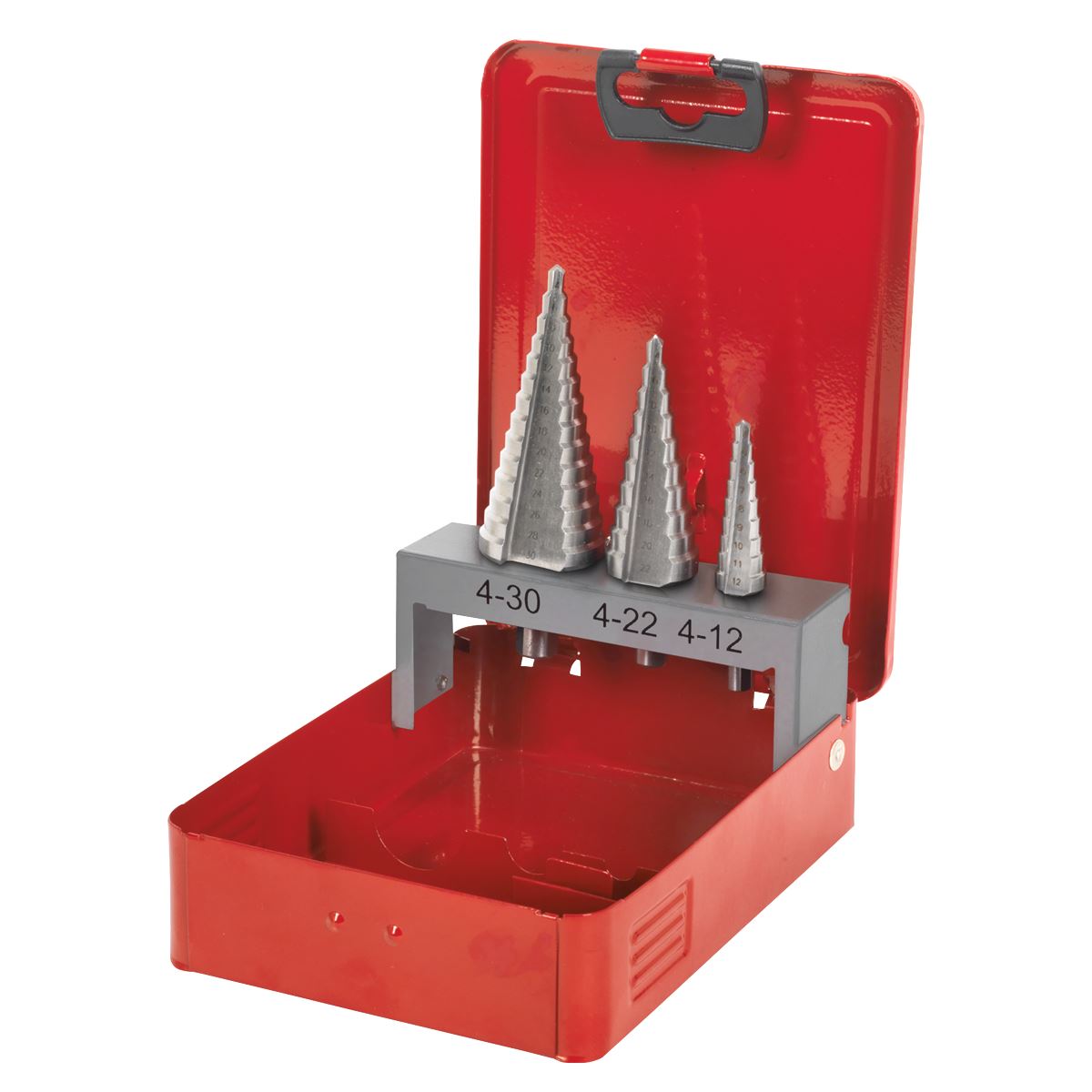 Sealey HSS M2 Step Drill Bit Set 3pc Double Flute AK4733