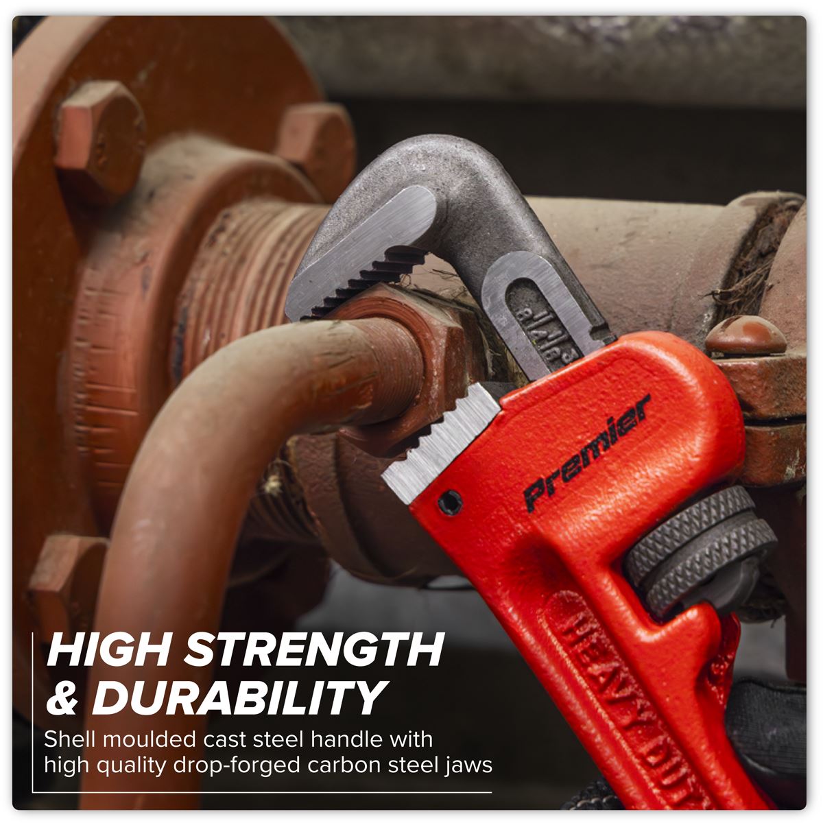Sealey Pipe Wrench European Pattern 200mm Cast Steel AK5101