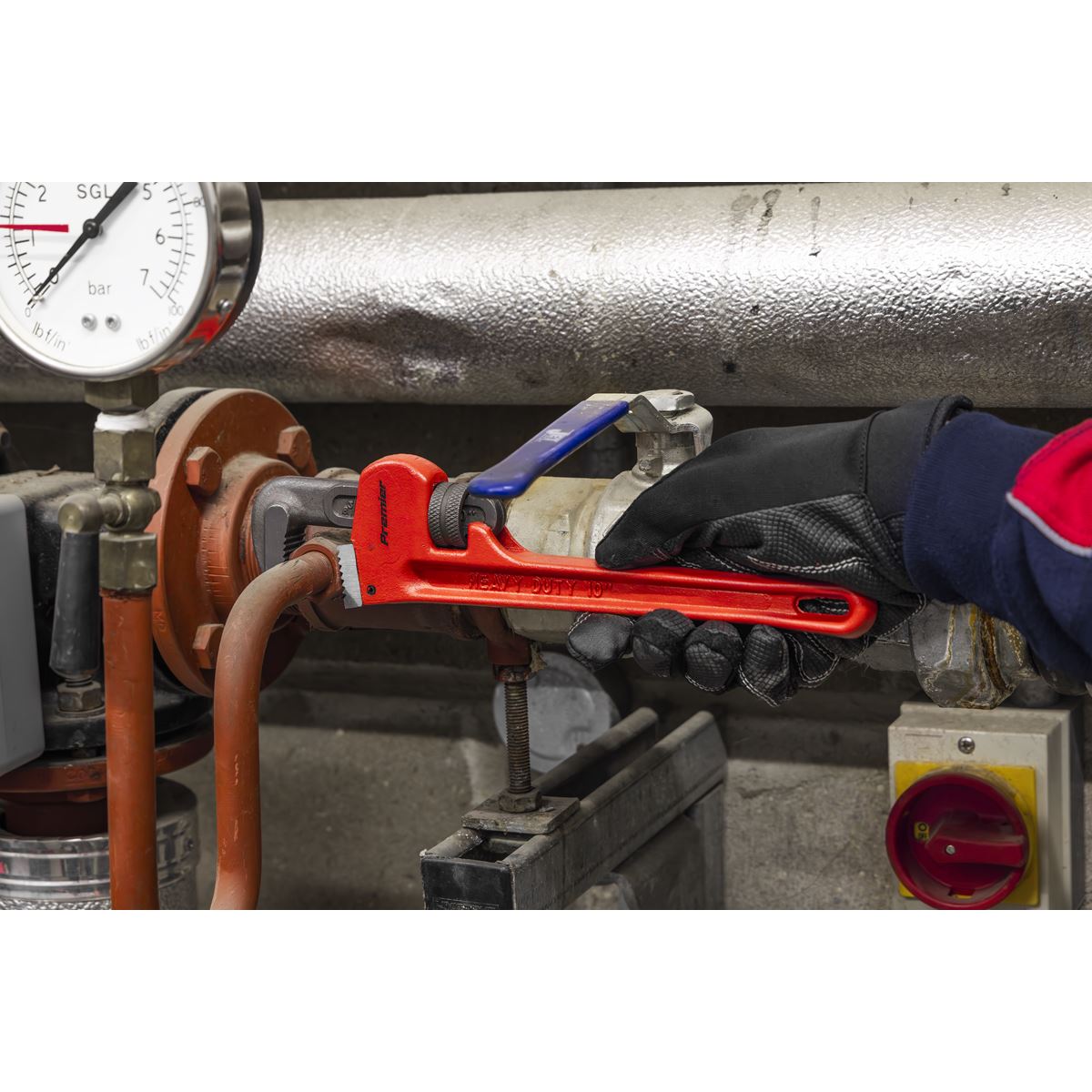 Sealey Pipe Wrench European Pattern 250mm Cast Steel AK5102