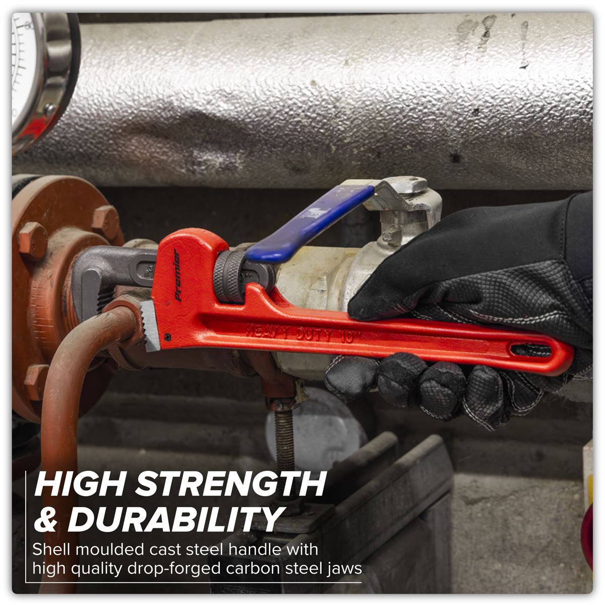 Sealey Pipe Wrench European Pattern 250mm Cast Steel AK5102