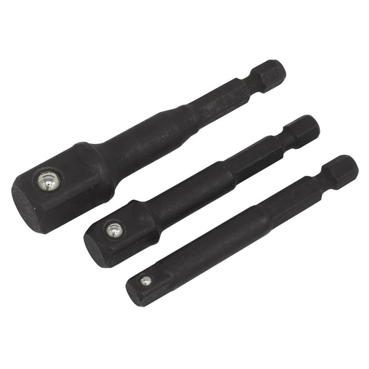 Sealey Impact Socket Adaptor Set 3pc Converts Power Drill To Nut Driver AK5521