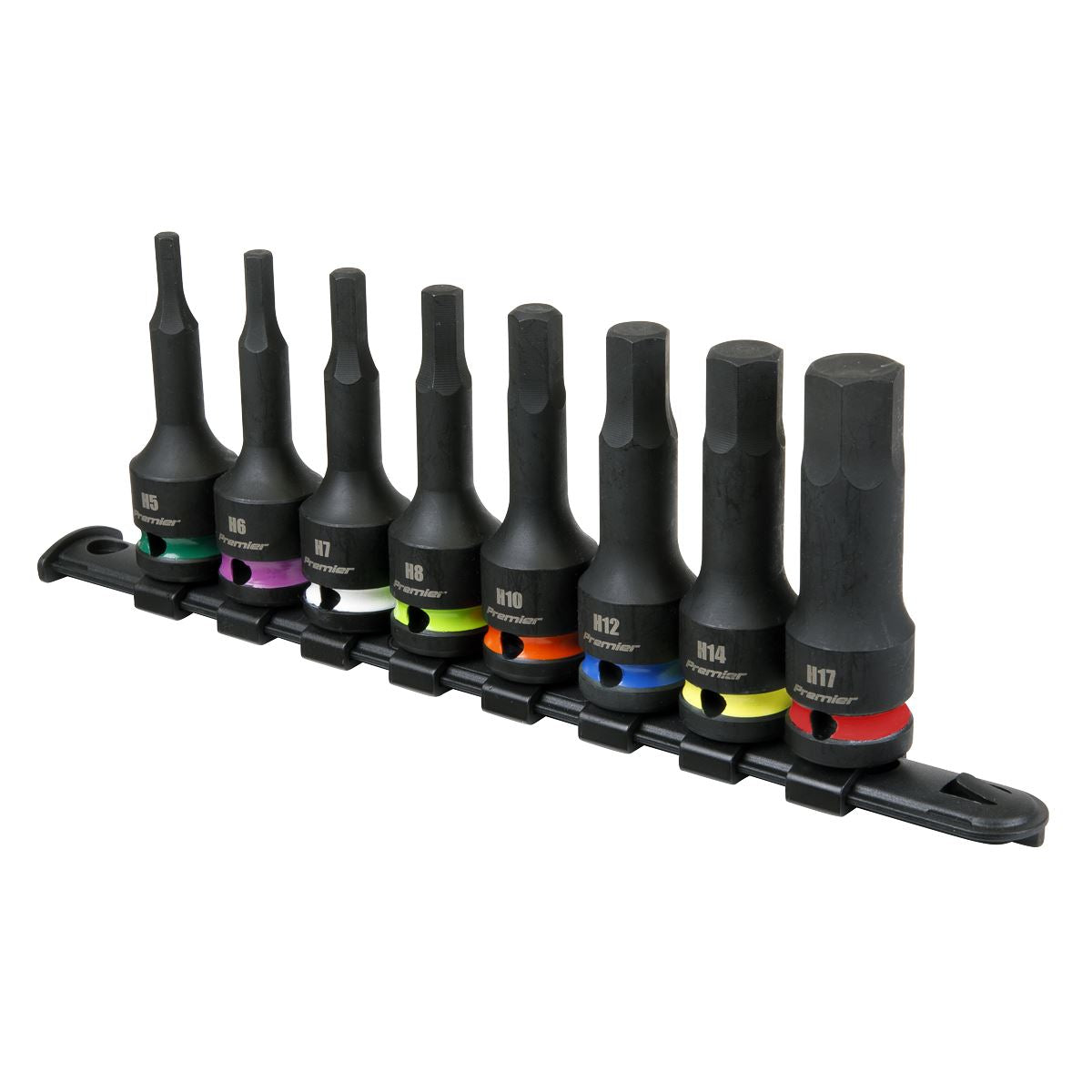 Sealey Hex Impact Socket Bit Set 8pc 1/2"Sq Drive AK56001