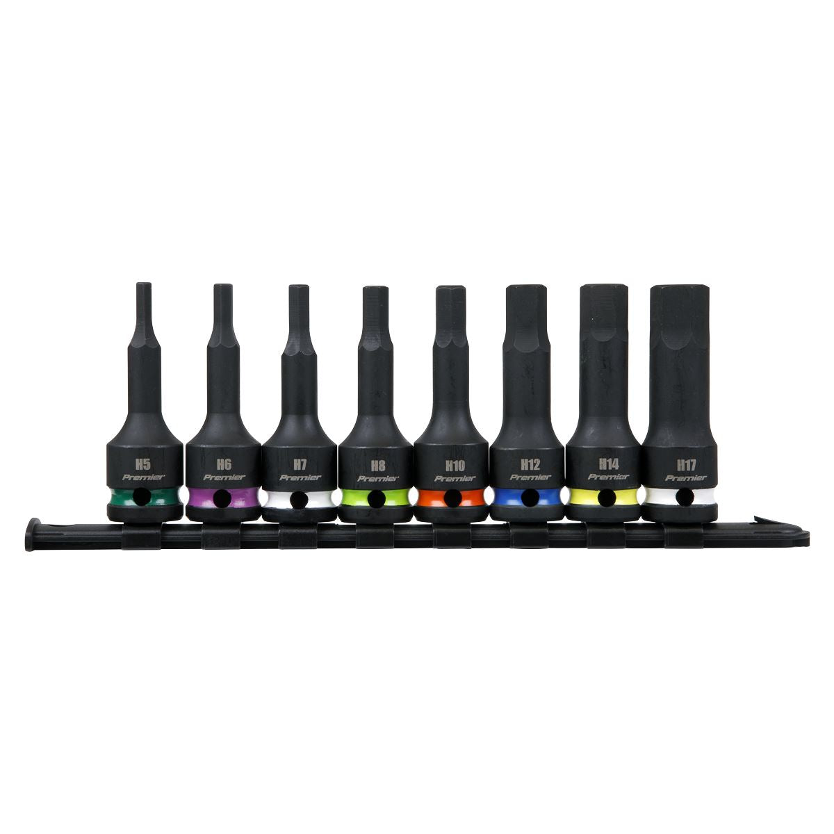 Sealey Hex Impact Socket Bit Set 8pc 1/2"Sq Drive AK56001