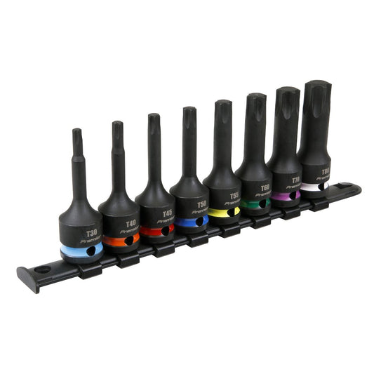 Sealey TRX-Star* Impact Socket Bit Set 8pc 1/2"Sq Drive AK56002