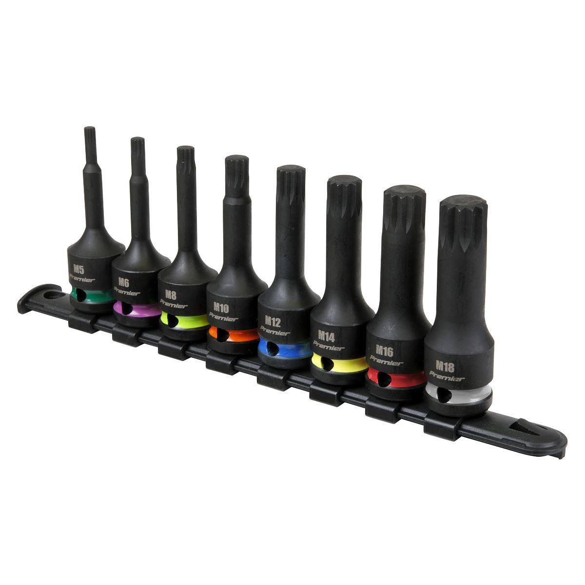 Sealey Spline Impact Socket Bit Set 8pc 1/2"Sq Drive AK56004