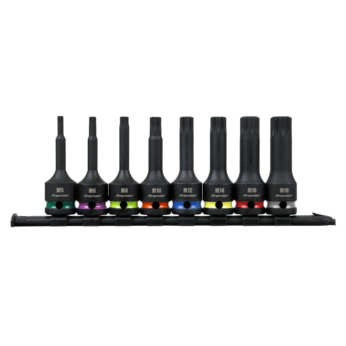 Sealey Spline Impact Socket Bit Set 8pc 1/2"Sq Drive AK56004