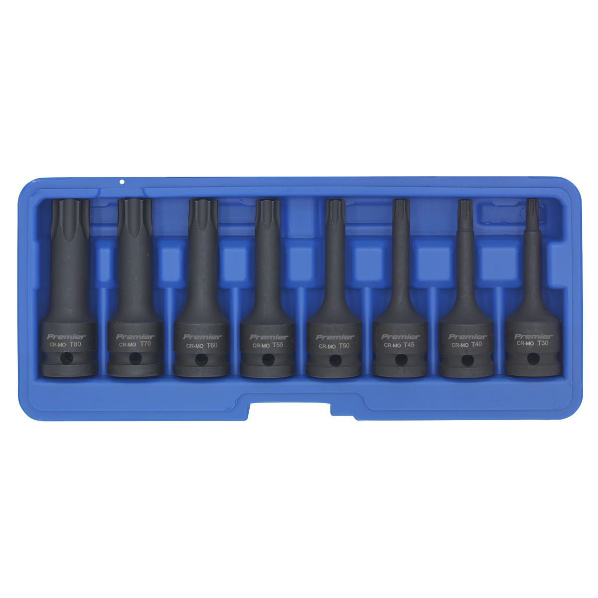 Sealey Impact TRX-Star* Socket Bit Set 8pc 1/2"Sq Drive AK5602