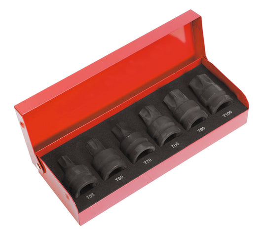 Sealey Impact TRX-Star* Socket Bit Set 6pc 1/2"Sq Drive AK5607