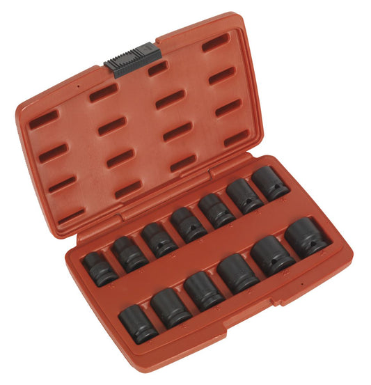 Sealey Metric Impact Socket Set 13pc 1/2"Sq Drive 12-Point Boxed AK5614M