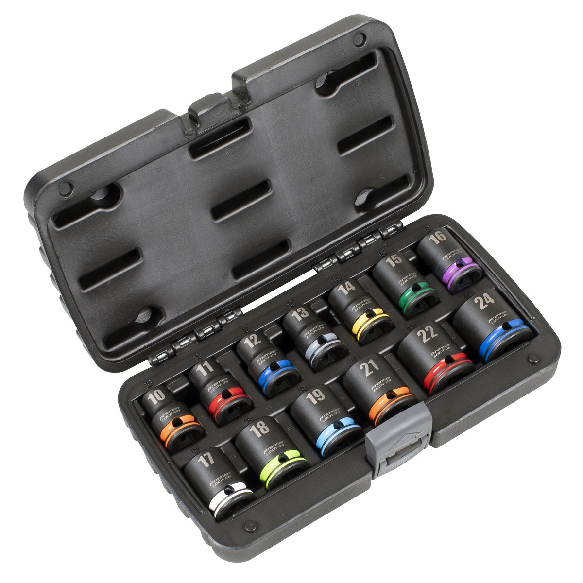 Sealey Lock-On Impact Socket Set 1/2"Sq Drive 13pc 6pt Metric AK56160M