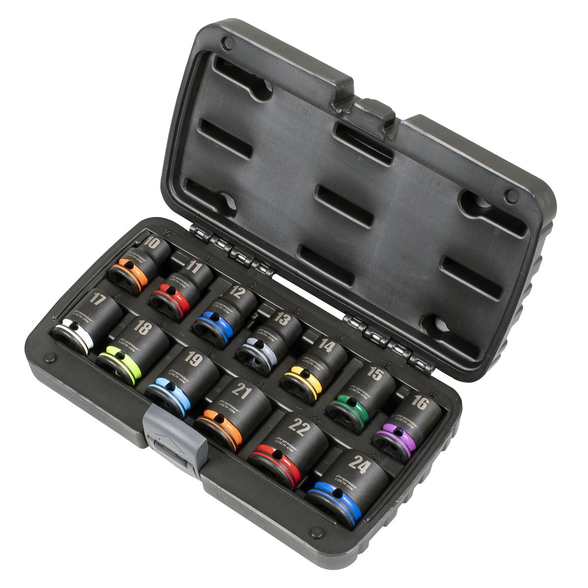 Sealey Lock-On Impact Socket Set 1/2"Sq Drive 13pc 6pt Metric AK56160M
