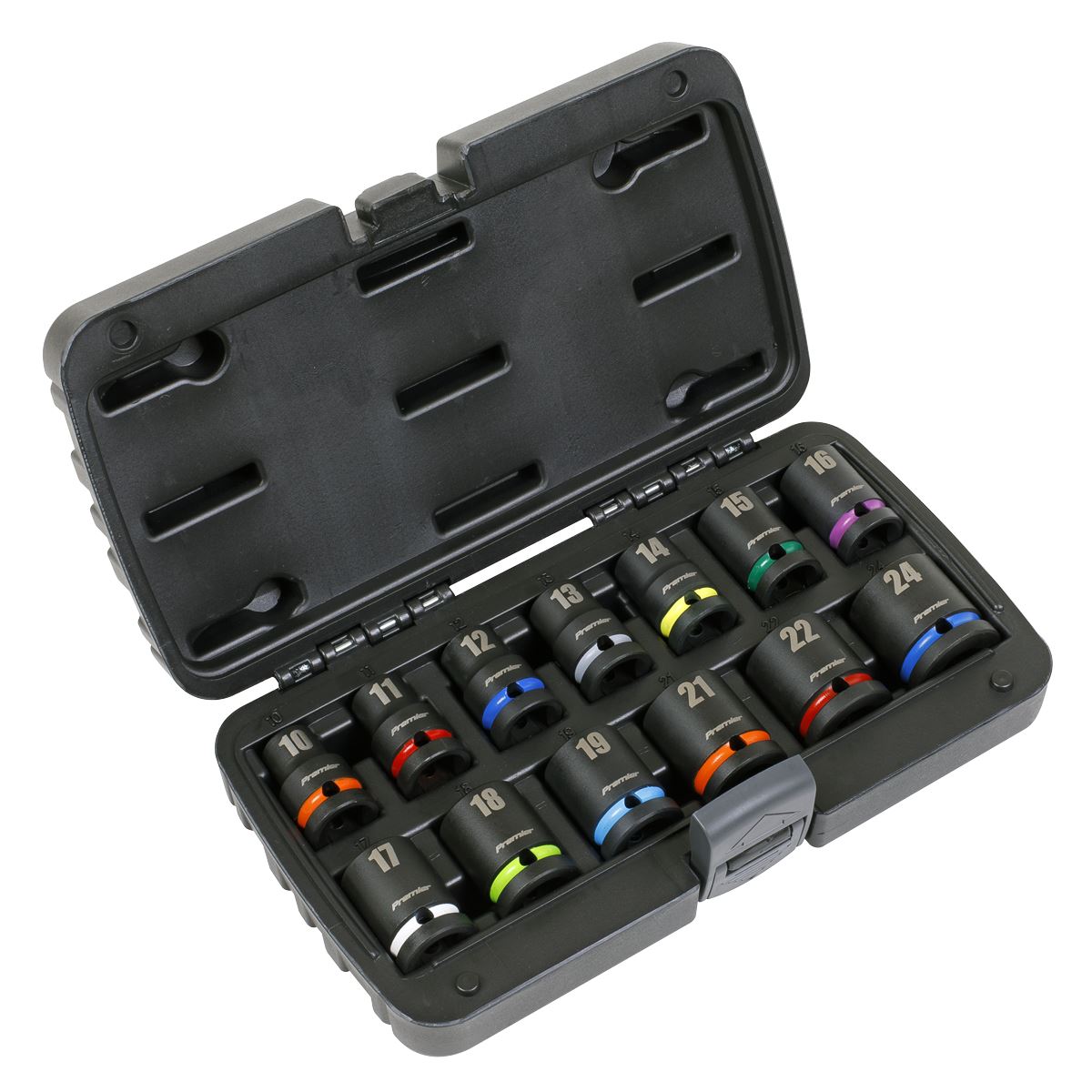 Sealey Metric Impact Socket Set 13pc 1/2"Sq Drive Single Hex AK5617M