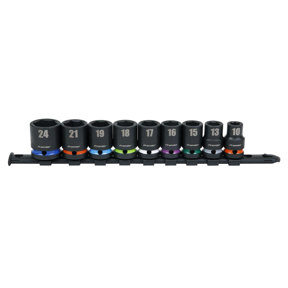 Sealey Metric Impact Socket Set 9pc 1/2"Sq Drive Standard 6 point AK5618M
