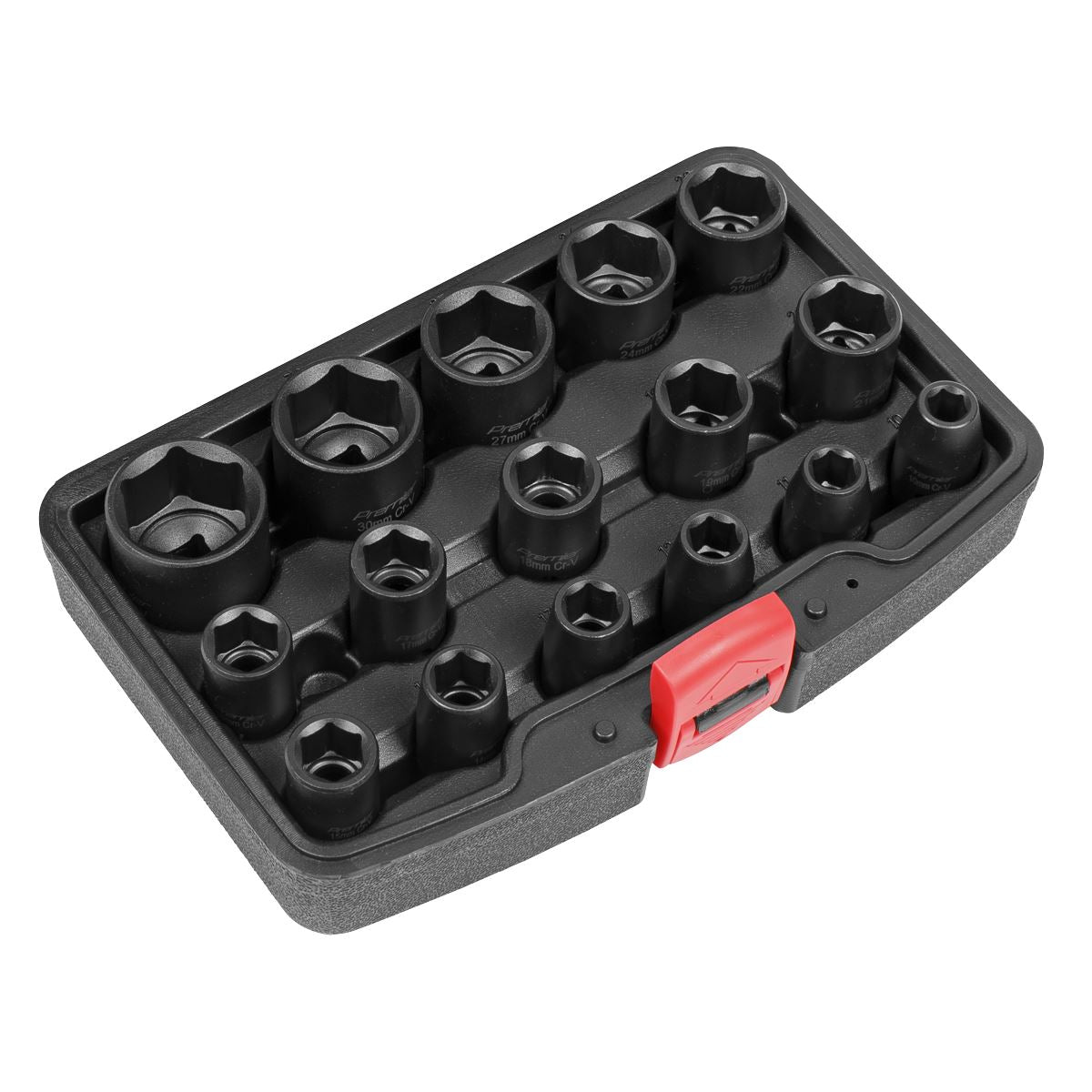 Sealey Metric Impact Socket Set 16pc 1/2"D Standard Length Single Hex AK5624M
