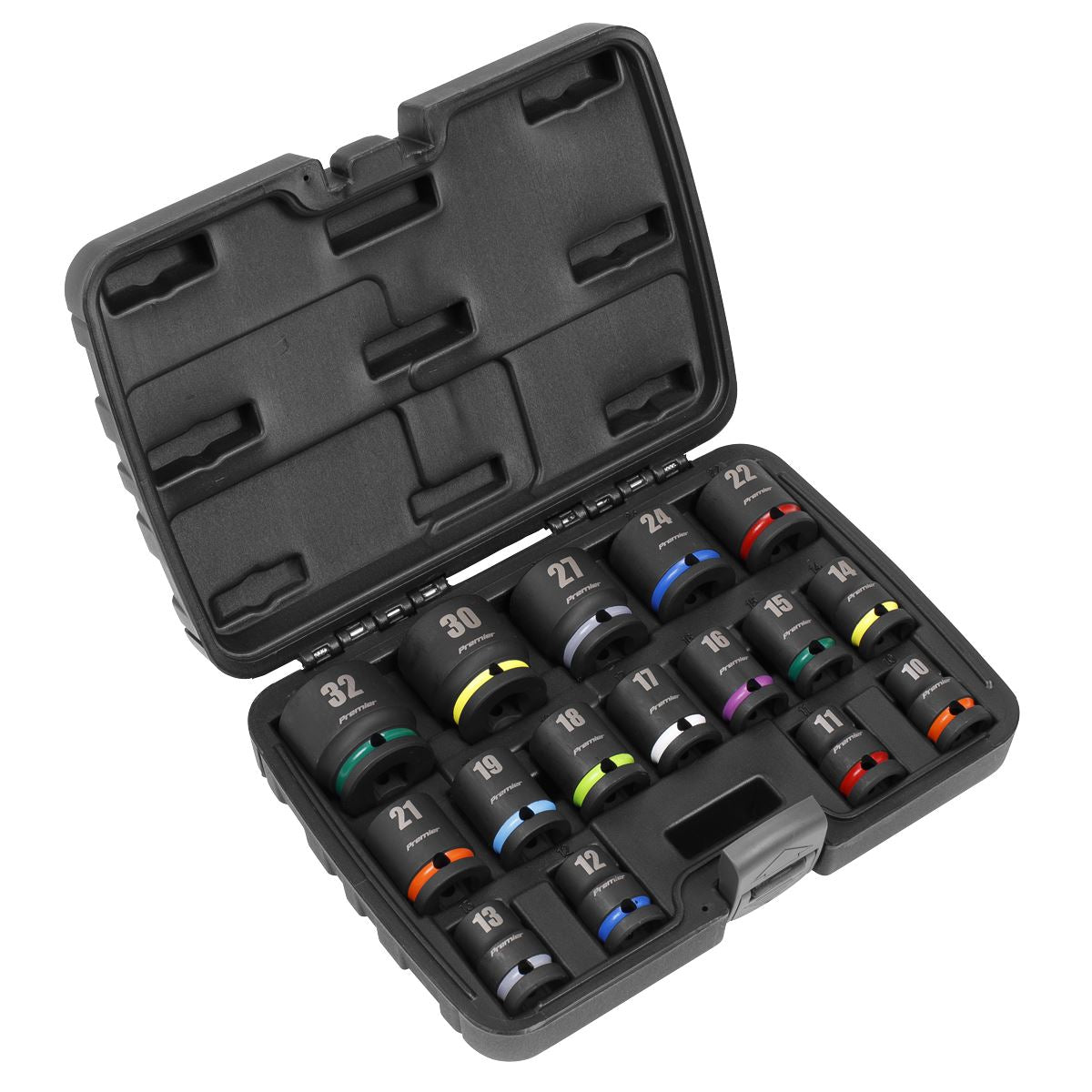 Sealey Metric Impact Socket Set 16pc 1/2"D Standard Length Boxed AK5625M