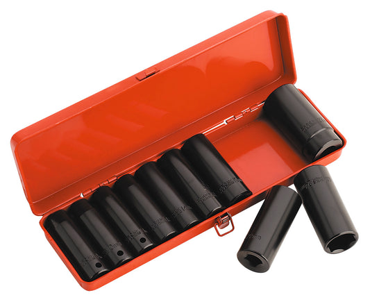 Sealey Metric Impact Socket Set 10pc 1/2"Sq Drive Deep  Single Hex AK58/11M