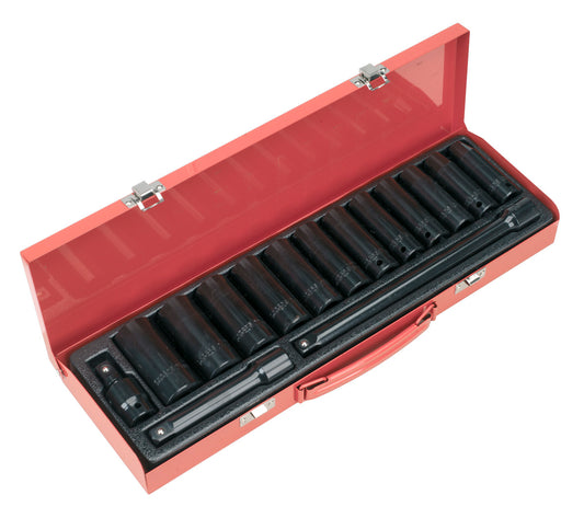 Sealey Metric Impact Socket Set 15pc 1/2"D Deep Single Hex AK5815M