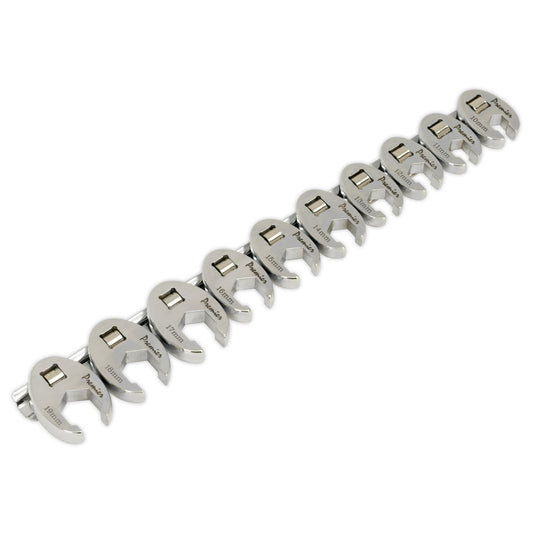 Sealey Crow's Foot Spanner Set 10pc 3/8"Sq Drive - Metric AK598