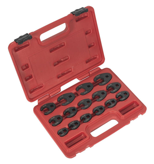 Sealey Crow's Foot Spanner Set 15pc 3/8"Sq Drive Metric AK5983