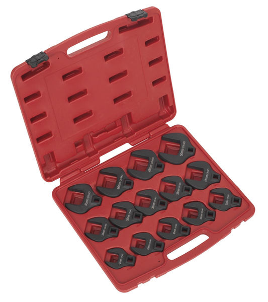 Sealey Crow's Foot Spanner Set 14pc 1/2"Sq Drive Metric AK59831