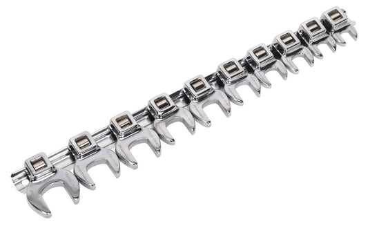 Sealey Crow's Foot Open-End Spanner Set 10pc 3/8"Sq Drive Metric AK5989