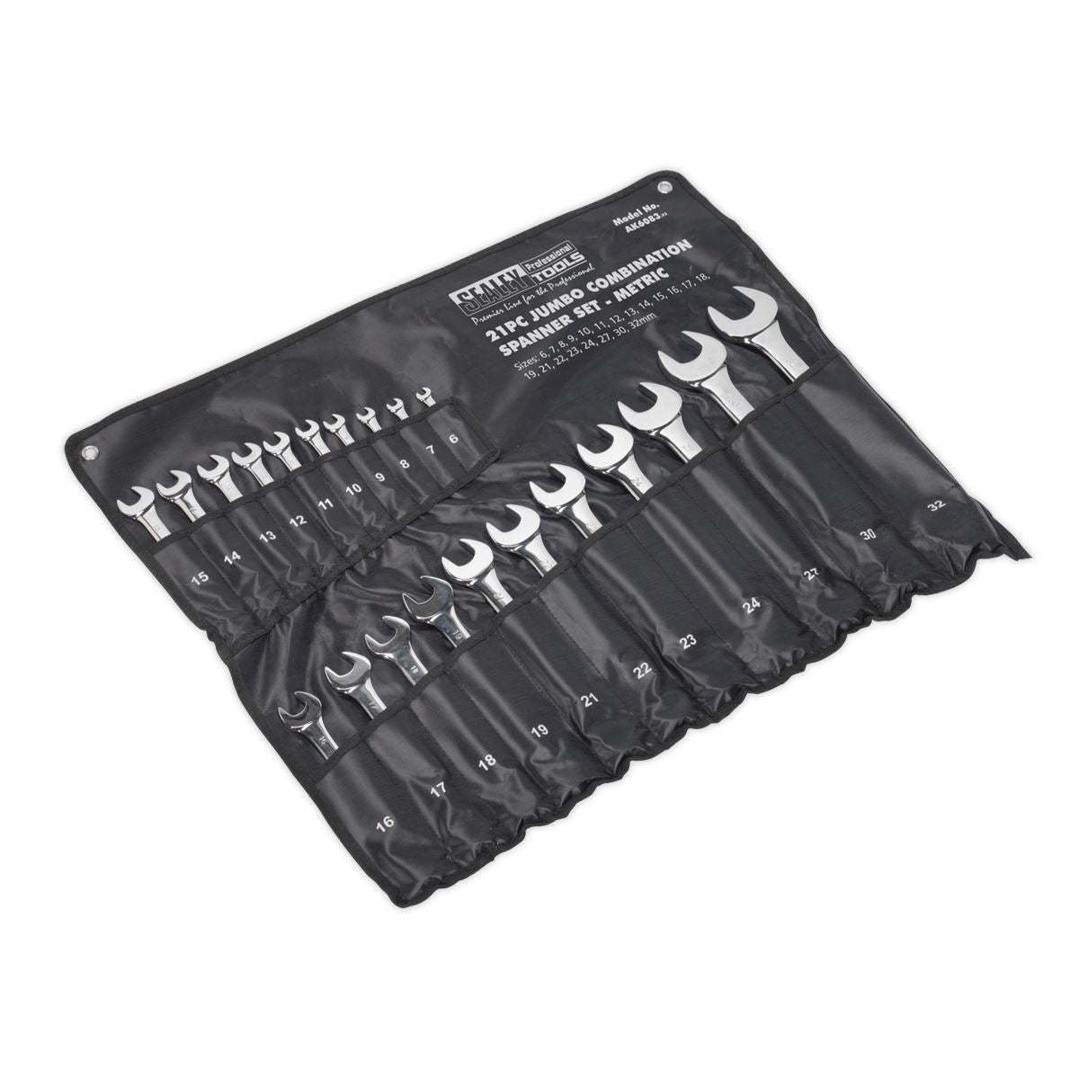 Sealey Combination Spanner Set 21pc Jumbo Metric AK6083