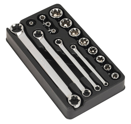 Sealey TRX-Star* 3/8"Sq Drive Socket & Spanner Set 16pc AK61801
