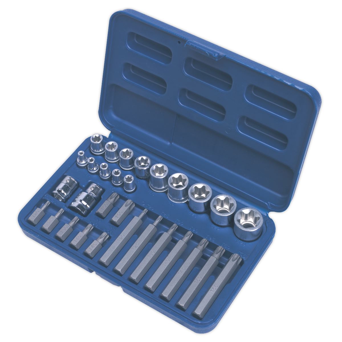 Sealey TRX-Star* Socket & Bit Set 30pc 1/4", 3/8" & 1/2"Sq Drive AK619