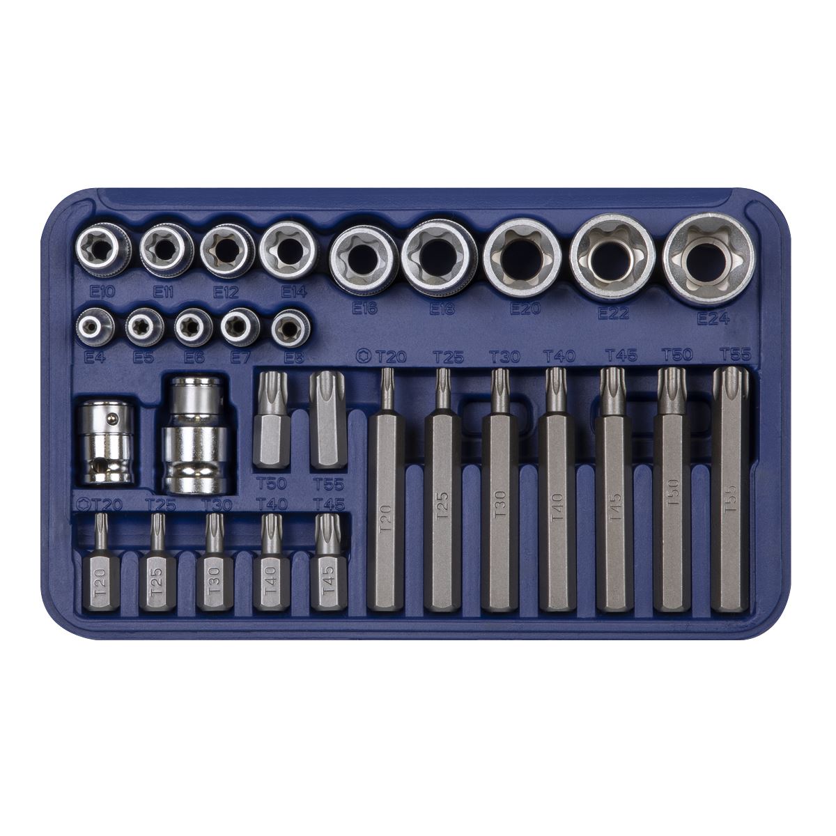 Sealey TRX-Star* Socket & Bit Set 30pc 1/4", 3/8" & 1/2"Sq Drive AK619