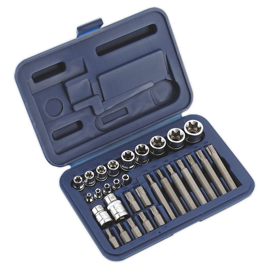 Sealey TRX-Star* Socket & Bit Set 30pc 1/4", 3/8" & 1/2"Sq Drive AK619