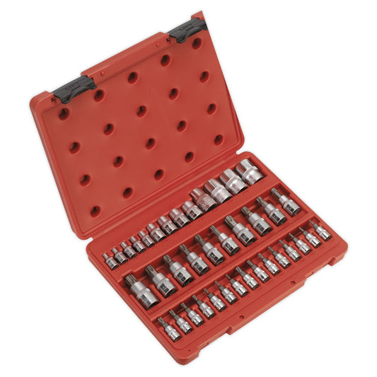 Sealey TRX-Star* Socket & Security Socket Bit Set 38pc 1/4", 3/8" & 1/2"Sq Drive AK6197