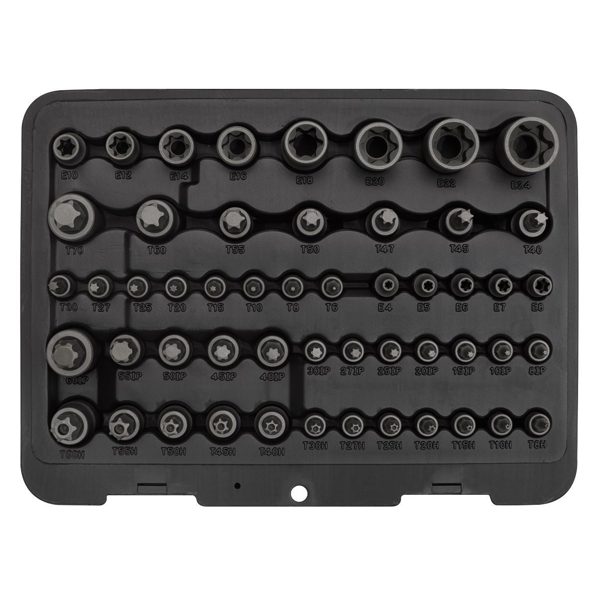 Sealey Torx Star Master Socket Set 52pc 1/4" 3/8" & 1/2"D Male & Female AK6199