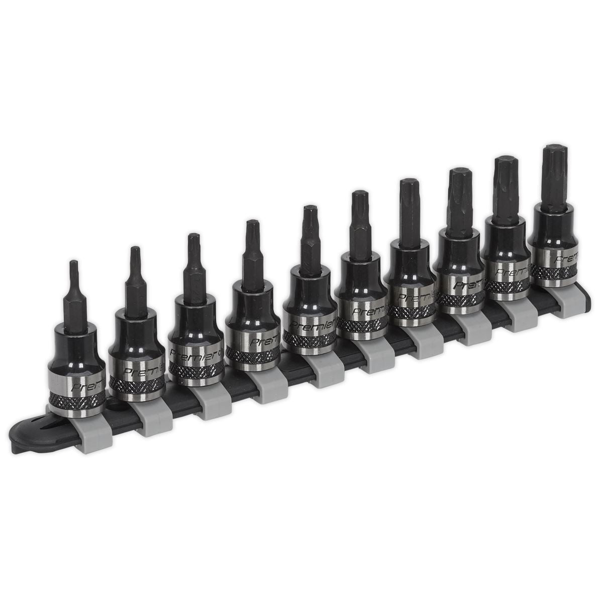 Sealey TRX-Star* Socket Bit Set 10pc 3/8"Sq Drive Black Series AK6207B