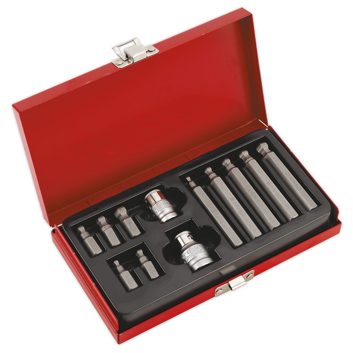 Sealey Ball-End Hex Socket Bit Set 7pc Metric 3/8"Sq Drive 62mm AK621