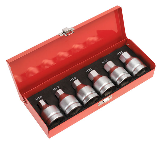 Sealey Impact Hex Socket Bit Set 6pc 3/4"Sq Drive AK6217