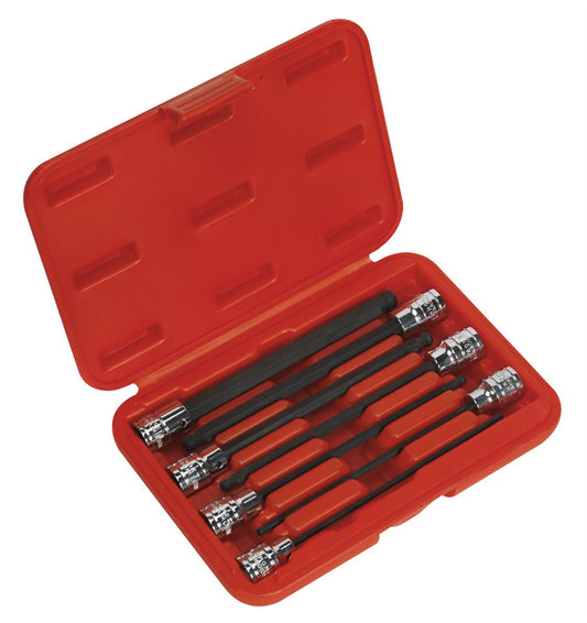 Sealey Ball-End Hex Socket Bit Set 7pc 3/8"Sq Drive 150mm Metric AK62257